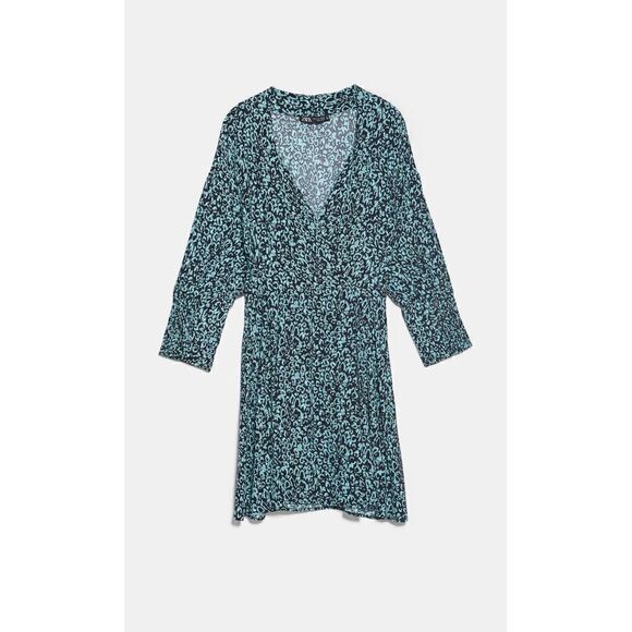 Animal Print Zara Short Viscose Dress Wrap Medium - Picture 4 of 4